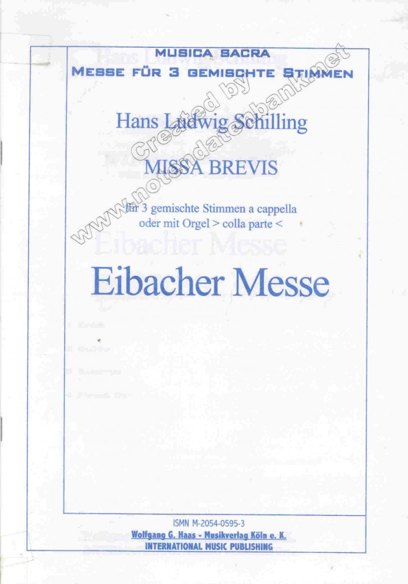Missa Brevis 'Eibacher Messe' - cliccare qui Missa Brevis 'Eibacher Messe' - cliccare qui