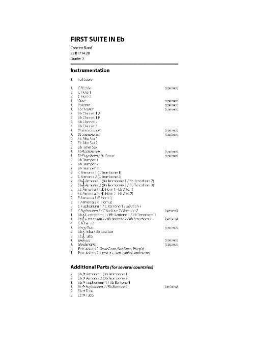 First Suite in Eb - clicca qui