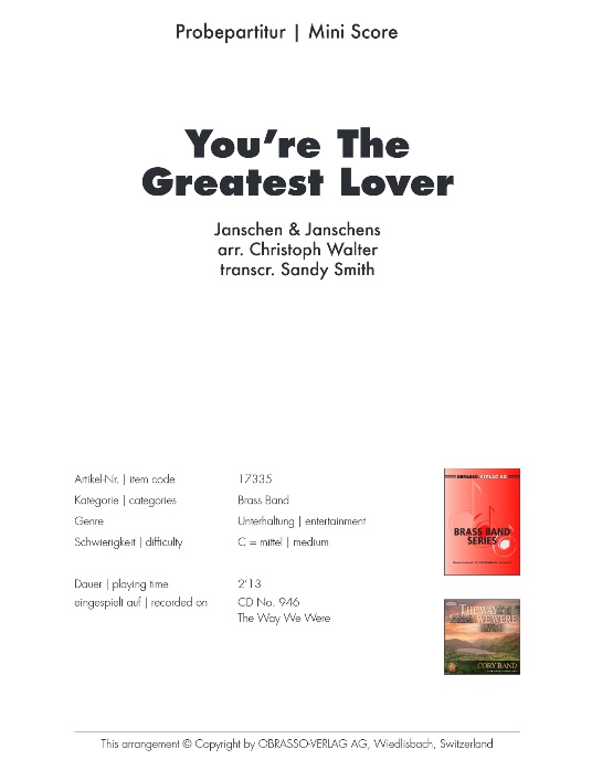 You're the Greatest Lover - clicca qui