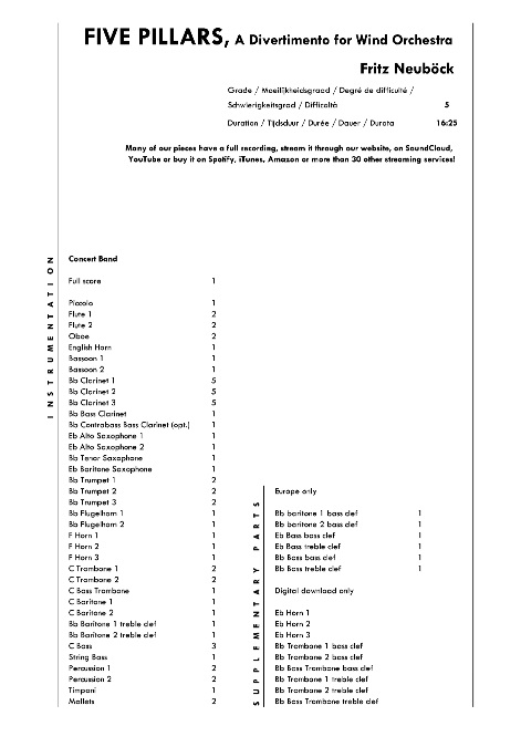 5 Pillars (A Divertimento for Wind Orchestra) (Five) - clicca qui