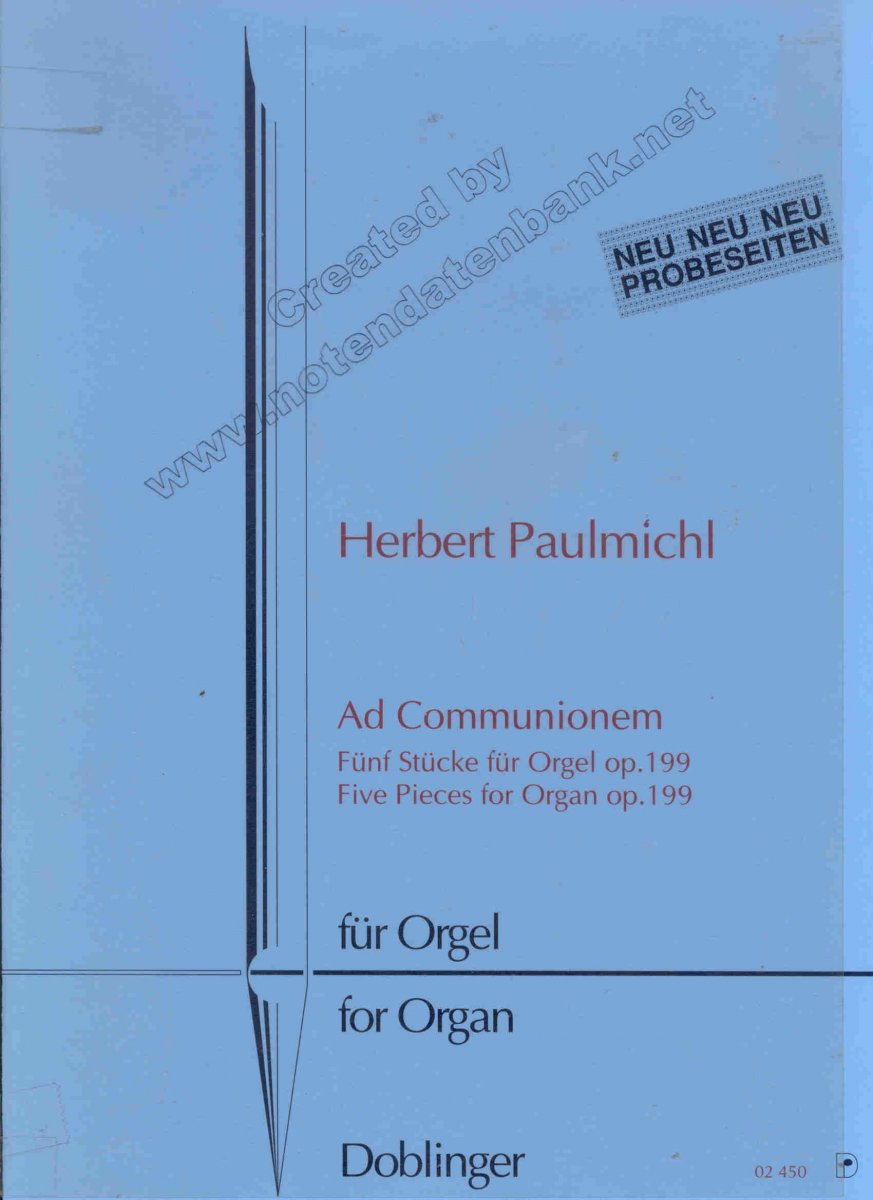 Ad Communionem - 5 Stücke für Orgel - cliccare qui Ad Communionem - 5 Stücke für Orgel - cliccare qui