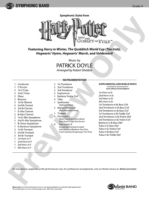 Symphonic Suite from 'Harry Potter and the Goblet of Fire' - clicca qui