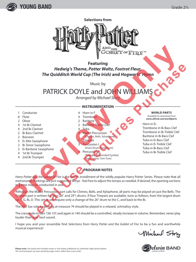 Selections from 'Harry Potter and the Goblet of Fire' - clicca qui