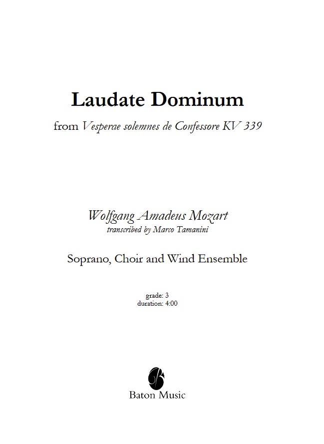 Laudate Dominum (from Vesperae solemnes de Confessore KV 339) - clicca qui