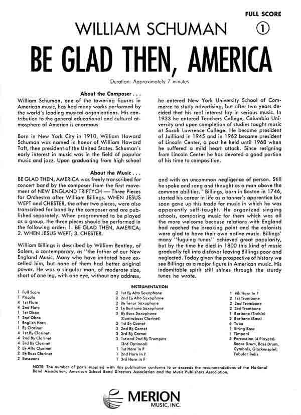 Be Glad Then, America (from: 1. Movement Of New England Triptych.) - clicca qui