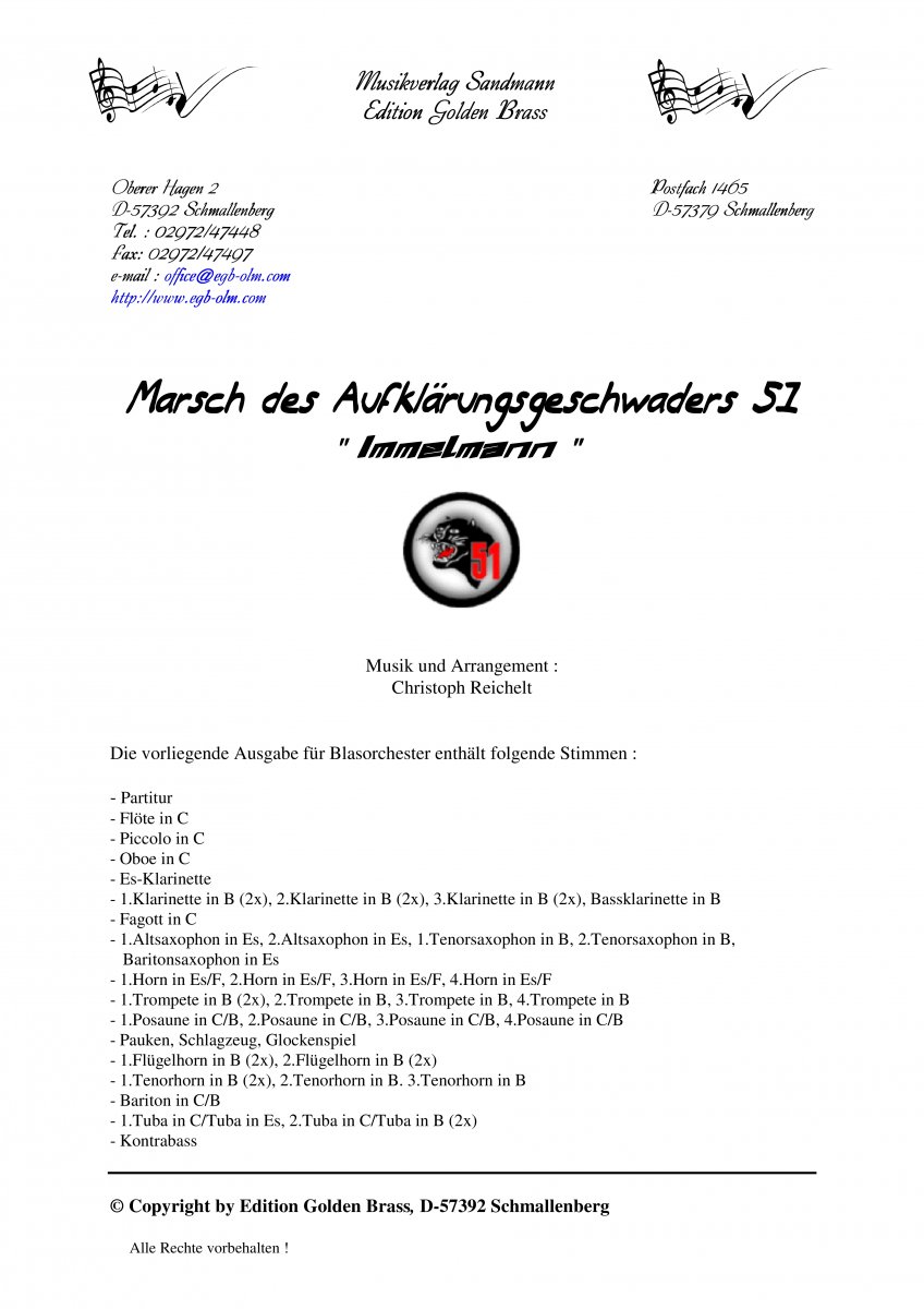 Marsch des Aufklrungsgeschwaders 51 "Immelmann" - cliccare qui