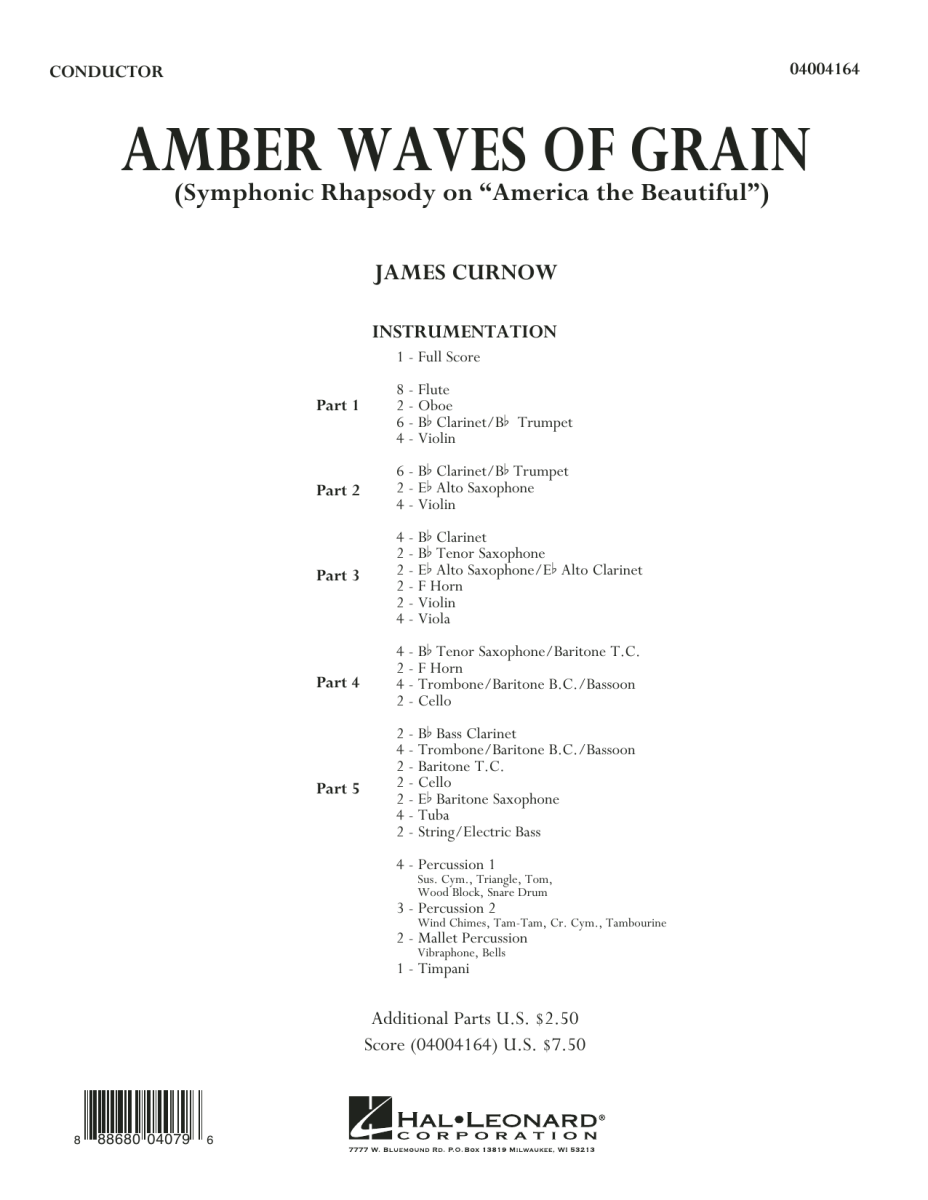 Amber Waves of Grain (Symphonic Rhapsody on "America the Beautiful") - clicca qui
