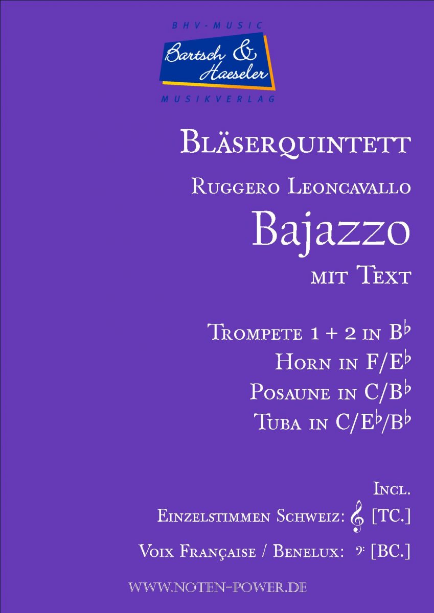Bajazzo (mit Text) - cliccare qui Bajazzo (mit Text) - cliccare qui