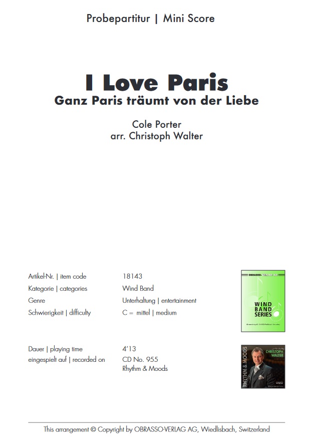 I Love Paris (Ganz Paris trumt von der Liebe) - clicca qui