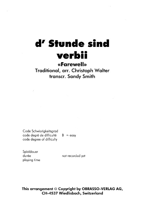 d' Stunde sind verbii (Farewell) - clicca qui