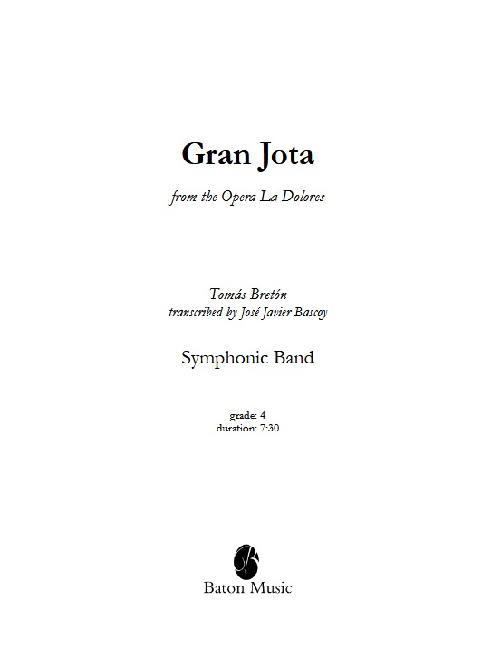 Gran Jota (from the Opera 'La Dolores') - clicca qui