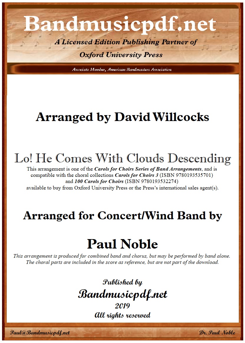 Lo! He comes with clouds descending - cliccare qui