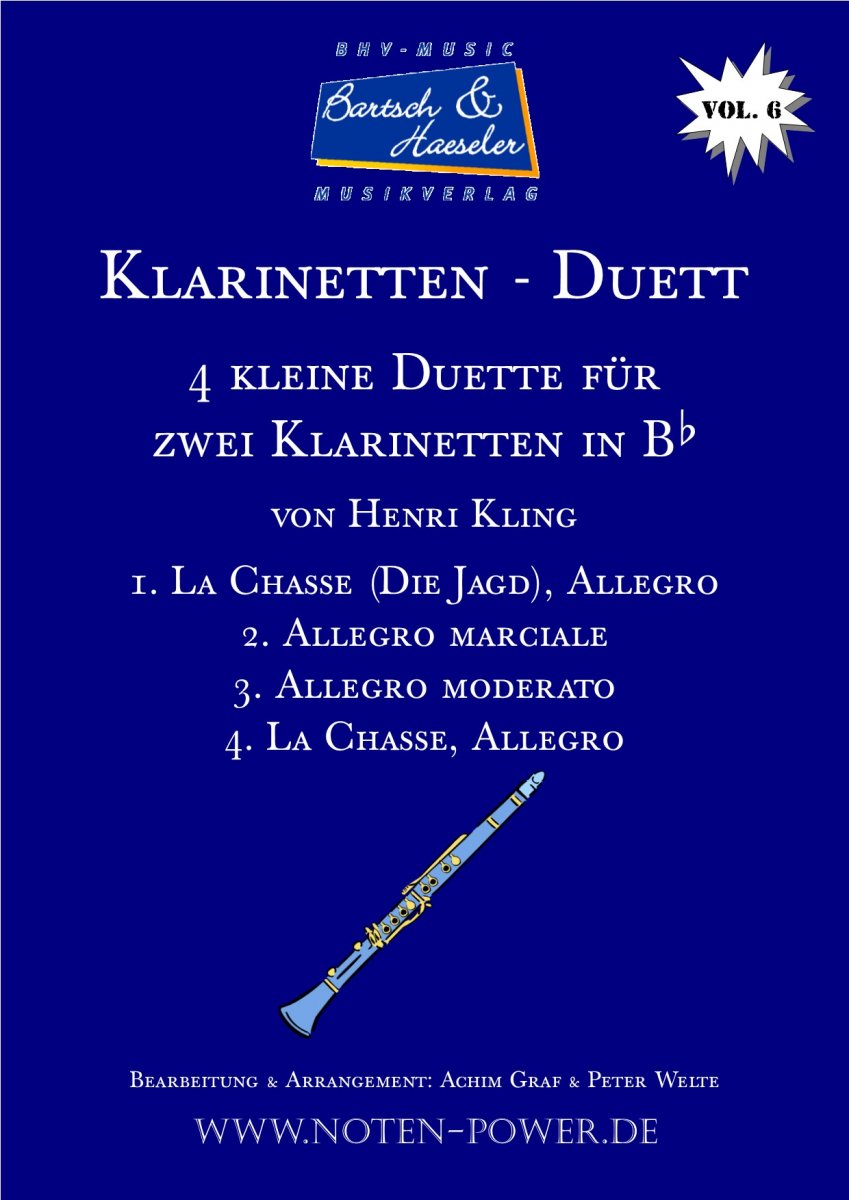 4 kleine Duette für zwei Klarinetten in Bb Vol. 6 - cliccare qui 4 kleine Duette für zwei Klarinetten in Bb Vol. 6 - cliccare qui