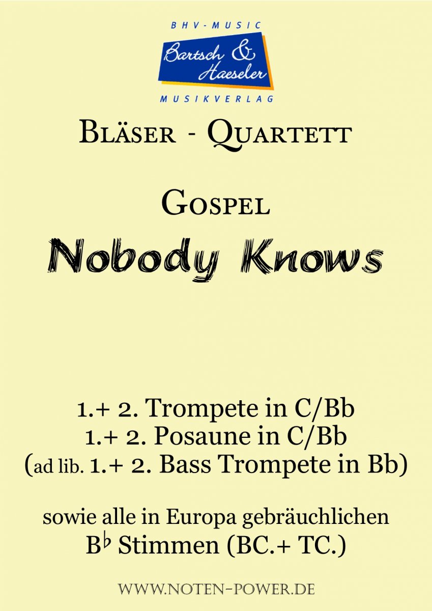 Nobody Knows (Gospel) - cliccare qui Nobody Knows (Gospel) - cliccare qui