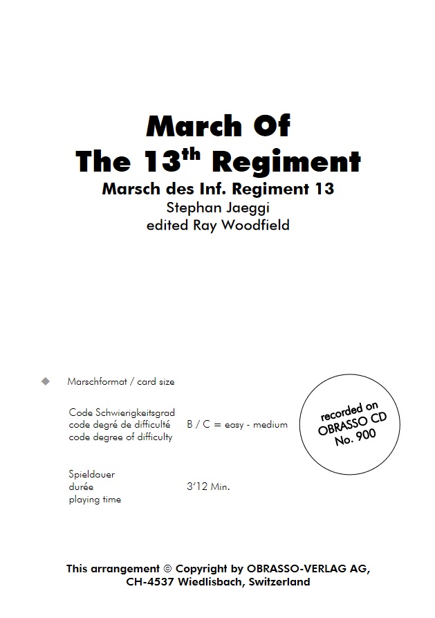 March of the 13th Regiment - clicca qui