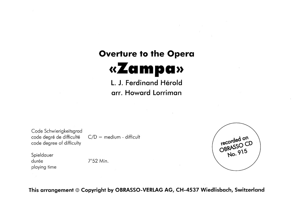 Zampa (Overture to the Opera) - clicca qui