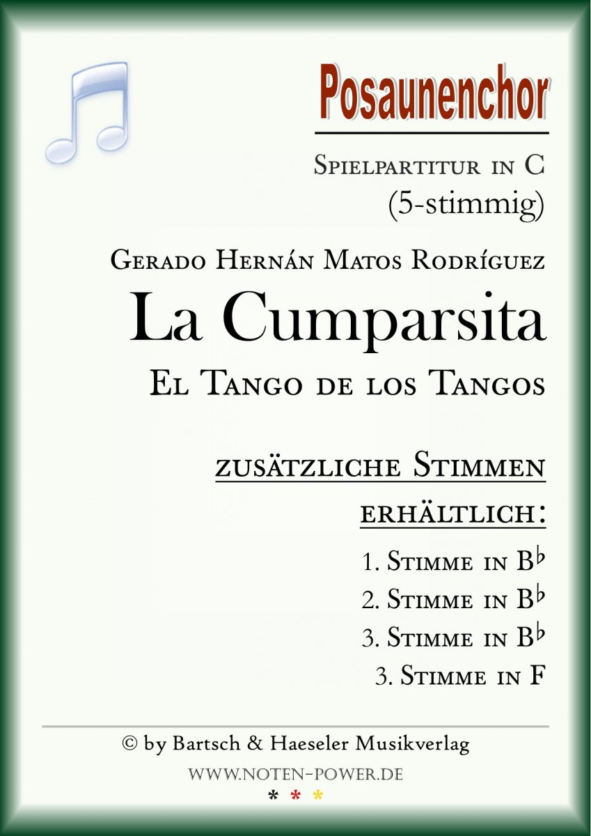 La Cumparsita (El Tango de los Tangos) - cliccare qui La Cumparsita (El Tango de los Tangos) - cliccare qui
