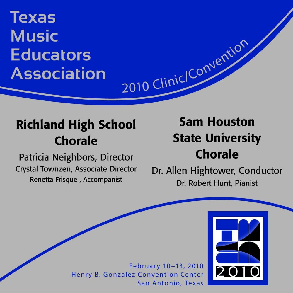 2010 Texas Music Educators Association: Richland High School Chorale and Sam Houston State University Chorale - cliccare qui 2010 Texas Music Educators Association: Richland High School Chorale and Sam Houston State University Chorale - cliccare qui