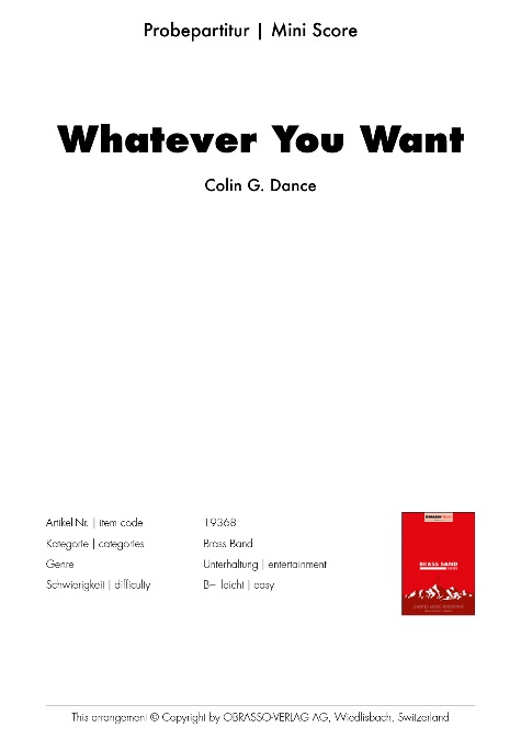 Whatever You Want - clicca qui