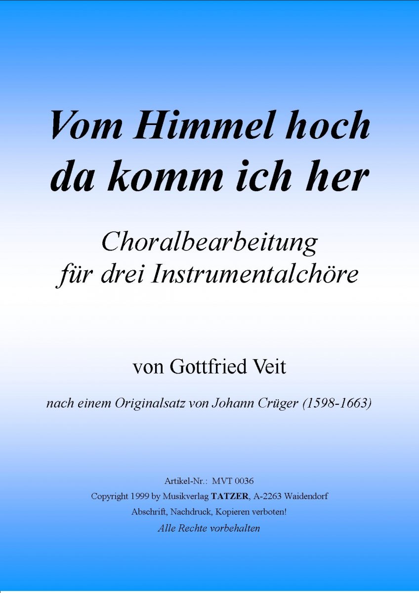 Vom Himmel hoch da komm ich her - cliccare qui